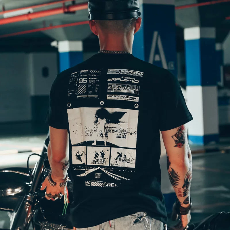 Ins Trendy European and American Original Youth Printed Music Character T-shirt Short Sleeve Men's Trendy Cotton Large Size Trendy Brand Fashion