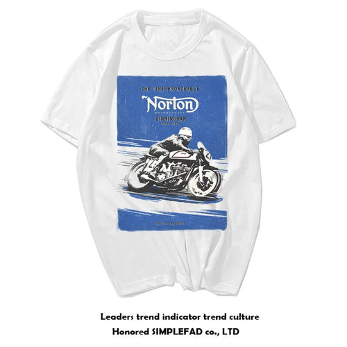 American retro trend motorcycle heavy machine punk hardcore print heavyweight pure cotton short sleeved t-shirt men's Amikaji TEE