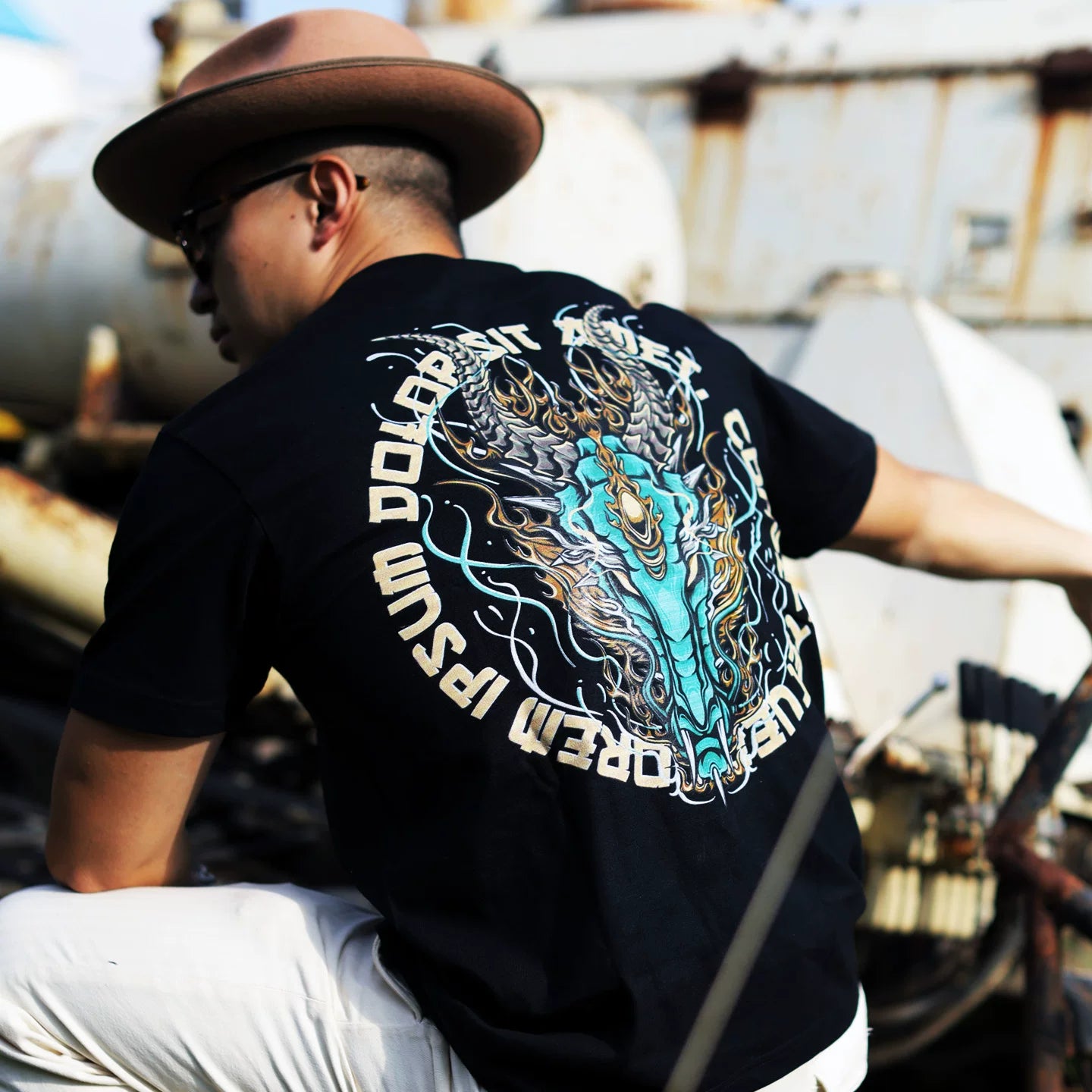 Original design Chinese style short sleeve men's China-Chic dragon pattern printed t-shirt cotton loose men's casual half sleeve thick