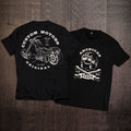 Trendy skull print short sleeved men's T-shirt cotton loose INS European and American motorcycle style T-shirt