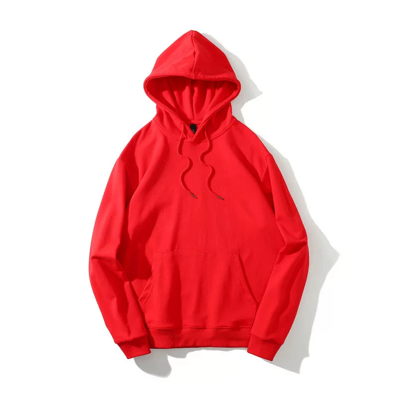 European and American hooded solid color hoodie men's hip-hop loose plus size cyberpunk ninja thick pullover sports hoodie trend