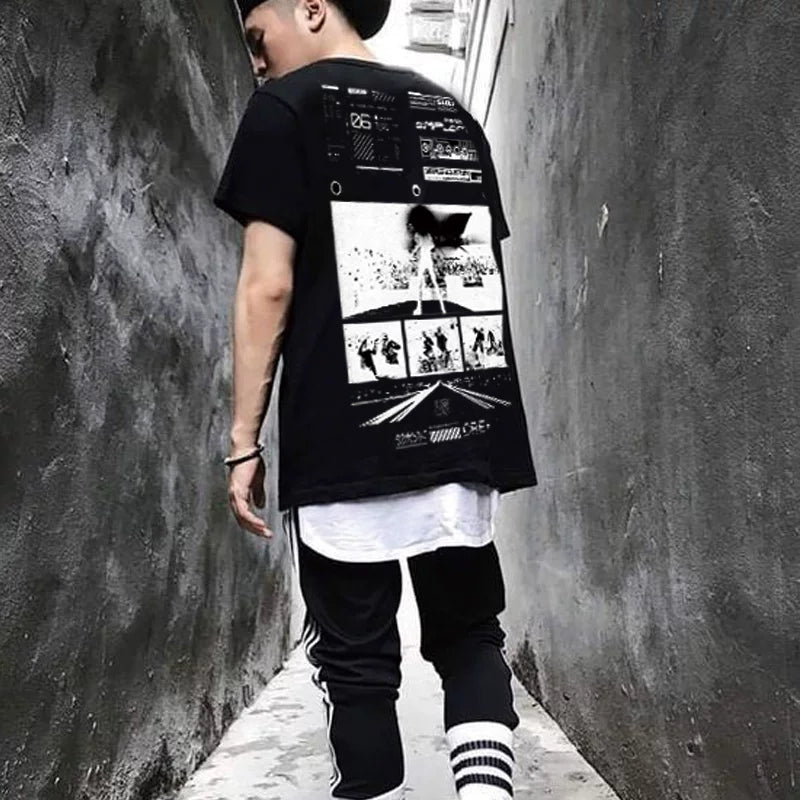 Ins Trendy European and American Original Youth Printed Music Character T-shirt Short Sleeve Men's Trendy Cotton Large Size Trendy Brand Fashion