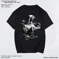 European and American street fashion brand men's and women's loose short sleeved T-shirt hiphop alien astronaut wandering Earth print tee