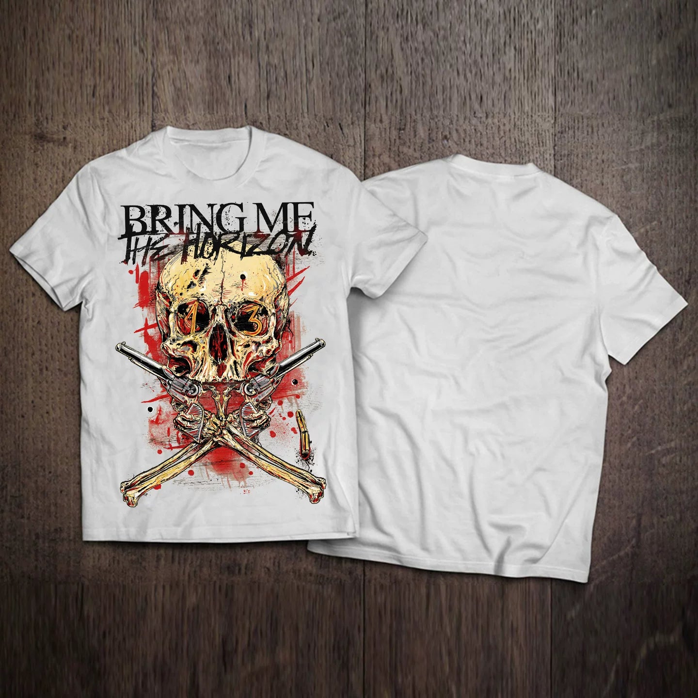 European and American hardcore heavy metal punk skeleton rock band street printed T-shirt heavy cotton loose fit plus size men