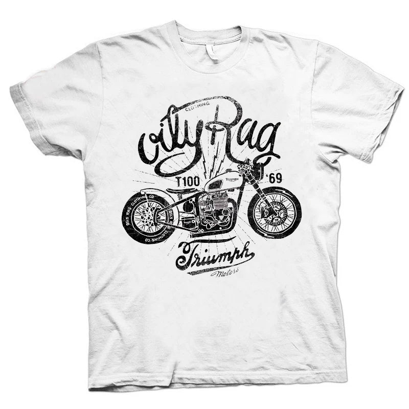 Amikaji American retro Japanese heavyweight pure cotton rock motorcycle T-shirt short sleeved men's European and American punk street TEE