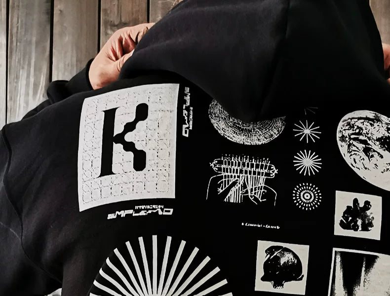 European and American loose hoodies, hip-hop punk hoodies, men's trendy brands, Instagram Hong Kong trend, men's street functional workwear