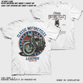 Heavy duty nostalgic short sleeved T-shirt for men in summer, made of pure cotton with retro motorcycle printing, featuring a shoulder round neck and half sleeved T-shirt for men