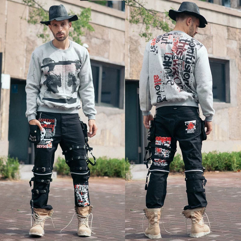 European and American high street fashion brand hip-hop round neck sweatshirt for men, Korean version for trendy students, loose casual trend with plush fabric for men, Hong Kong style