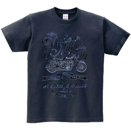 Amikaji American retro Japanese heavyweight pure cotton rock motorcycle T-shirt short sleeved men's European and American punk street TEE