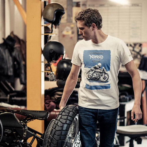 American retro trend motorcycle heavy machine punk hardcore print heavyweight pure cotton short sleeved t-shirt men's Amikaji TEE