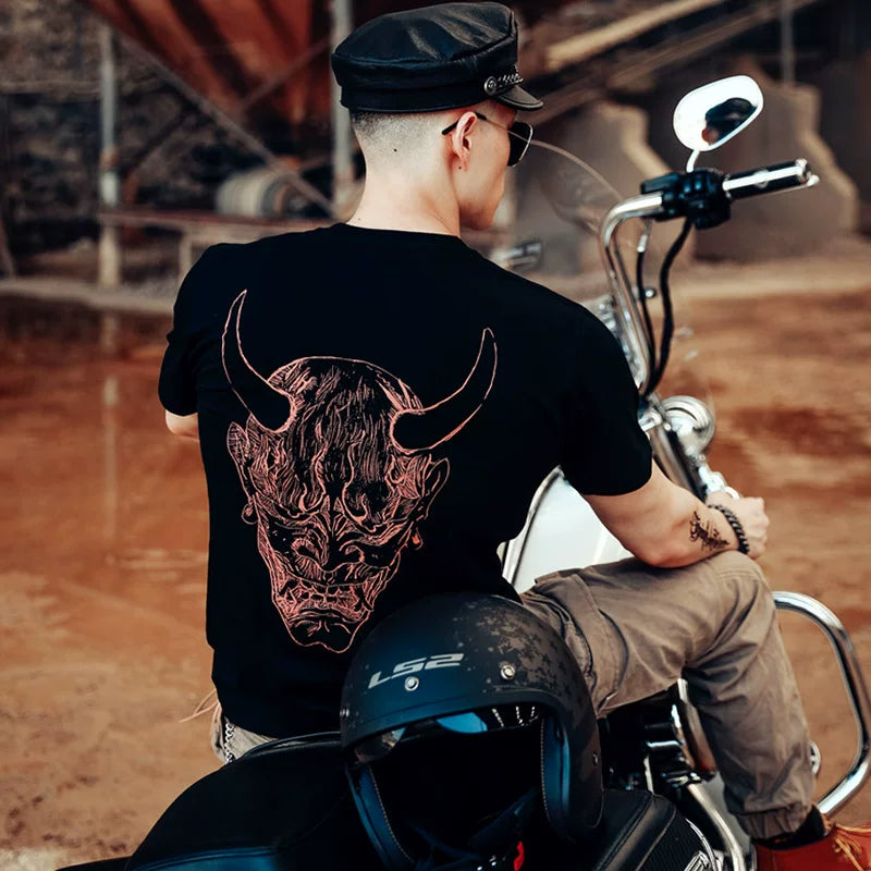 Japanese Ukiyo-e Tattoo, Tezuka Third Generation Eye Print, Prajna Oniya Yaksha T-shirt, Skeleton Male Tattoo, Japanese Trendy Brand