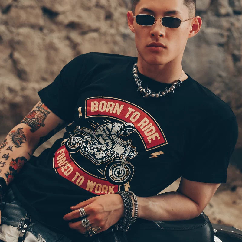 American special forces soldier Amikaji motorcycle tough guy style men washed and worn retro short sleeved T-shirt antique store