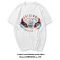 European and American trendy short sleeved West Coast street retro Amikaji motorcycle Western denim T-shirt skull print for men