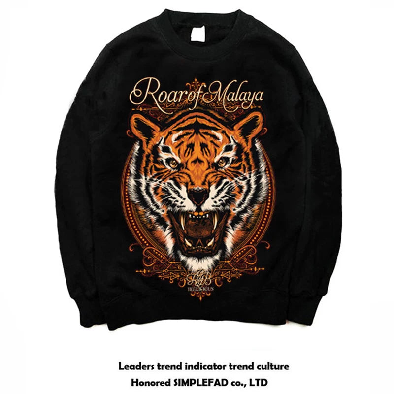 European and American high street dark fashion brand tiger head street hip-hop non mainstream Yu Wenle Edison Chen plus size hoodie trendy man