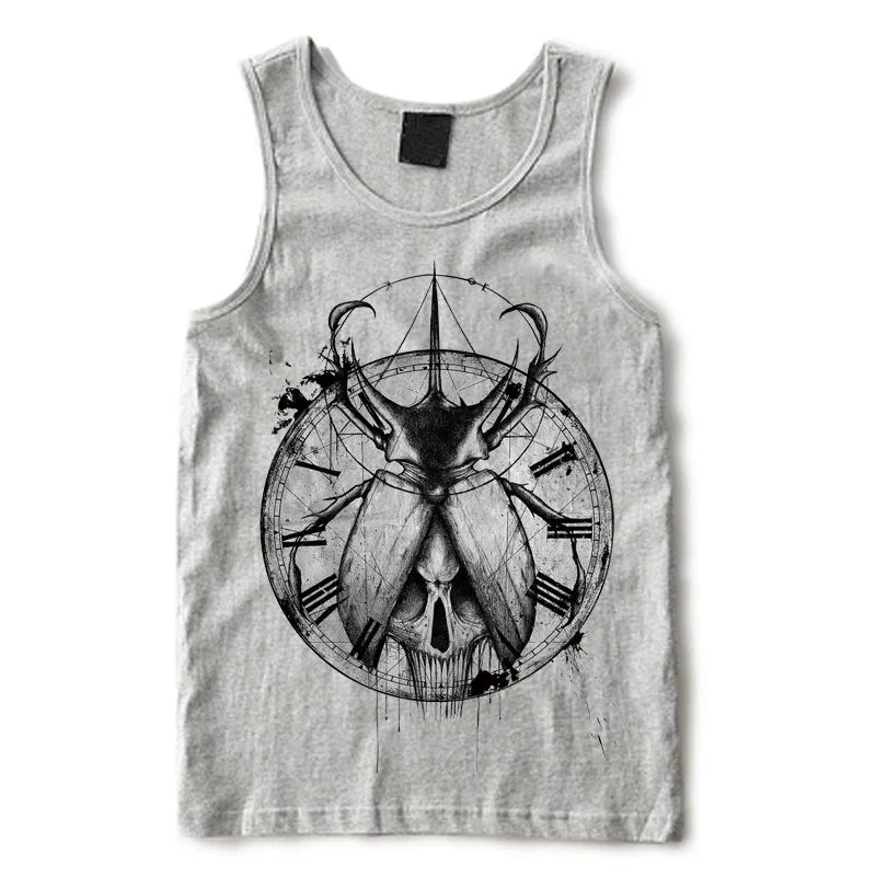 European and American street camisole, trendy brand short sleeved T-shirt, summer personalized rock trend, men's loose hip-hop T-shirt, pure cotton