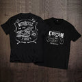 Heavy duty Amikaji American retro round neck short sleeved T-shirt with trendy motorcycle print for young men, half sleeved T-shirt