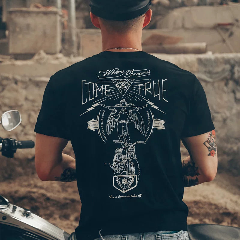 European and American style skull motorcycle street West Coast motorcycle rider MOTO pure cotton short sleeved T-shirt stylish men