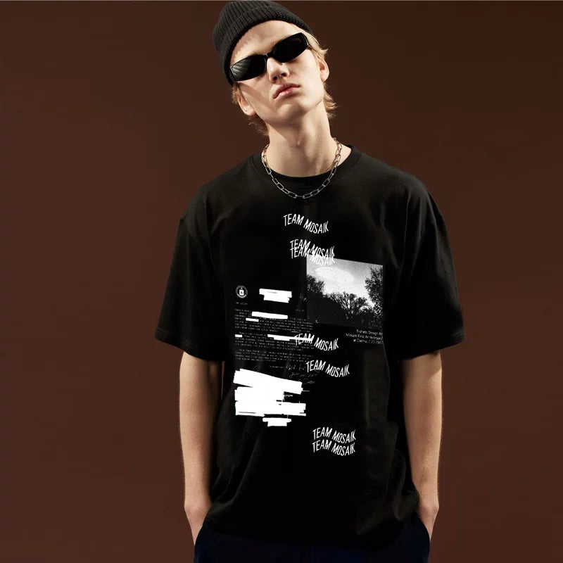 Area 51 Alien UFO UFO Trendy Men's T-shirt Short sleeved T-shirt Original European and American Trendy Brand T-shirt Trendy Personality