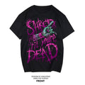 European and American trendy brand black pure cotton round neck short sleeved T-shirt for men's rock band, heavy metal hardcore rock gesture corona