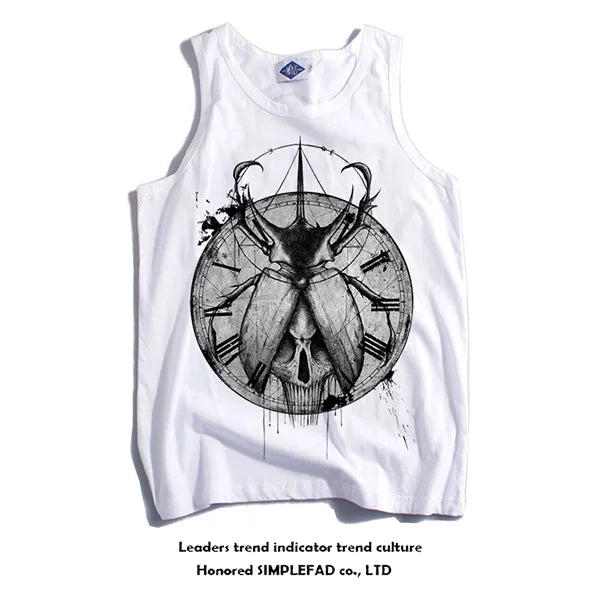 European and American street camisole, trendy brand short sleeved T-shirt, summer personalized rock trend, men's loose hip-hop T-shirt, pure cotton