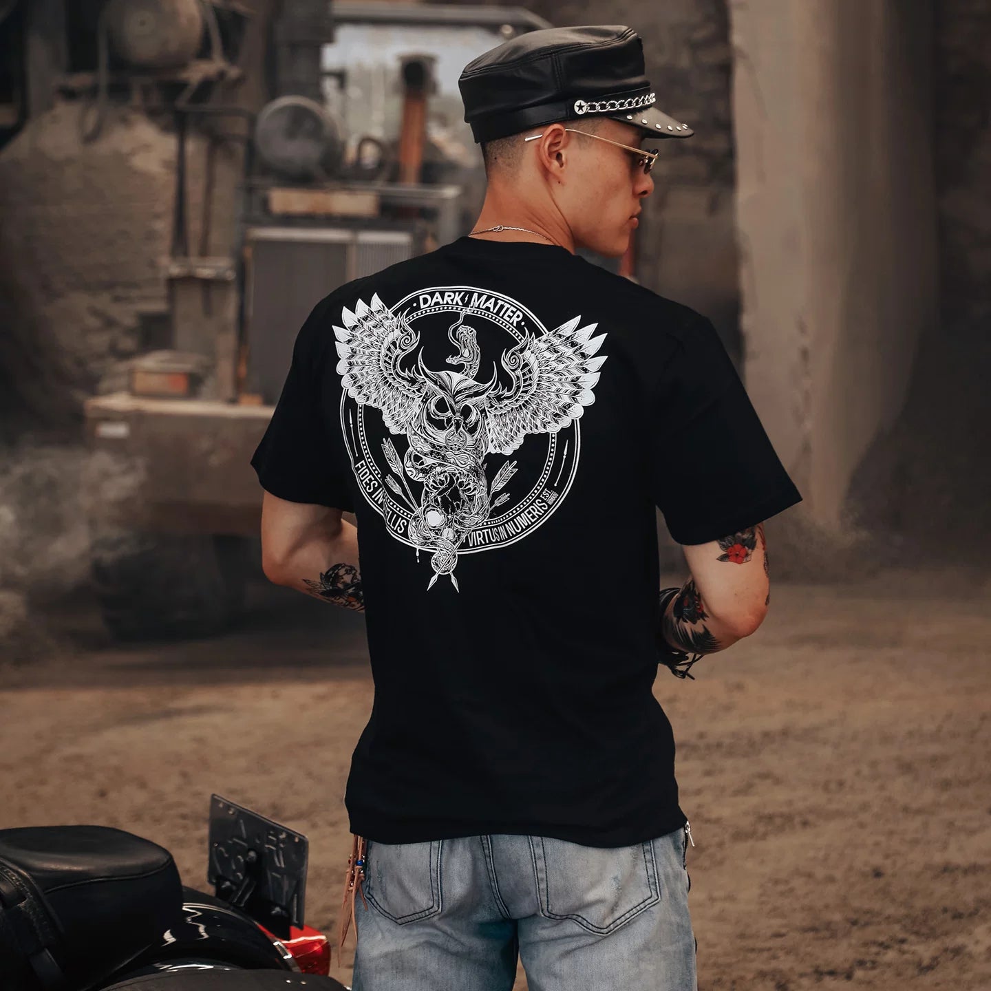 Original design, hand drawn illustrator, rock punk, heavy metal owl, personality, street men's T-shirt, fashion trend brand