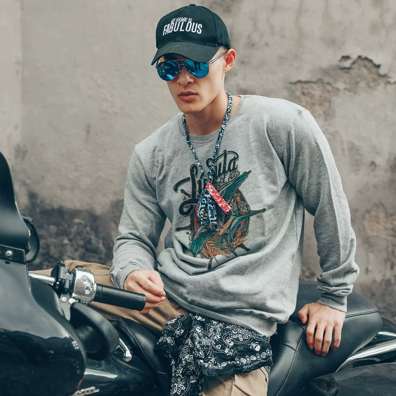 Trendy people, trendy brands, back prints, hoodies, men's European and American streets, Japanese, Harajuku style, hip-hop tattoos, loose Korean version