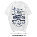 Amikaji American retro Japanese heavyweight pure cotton rock motorcycle T-shirt short sleeved men's European and American punk street TEE