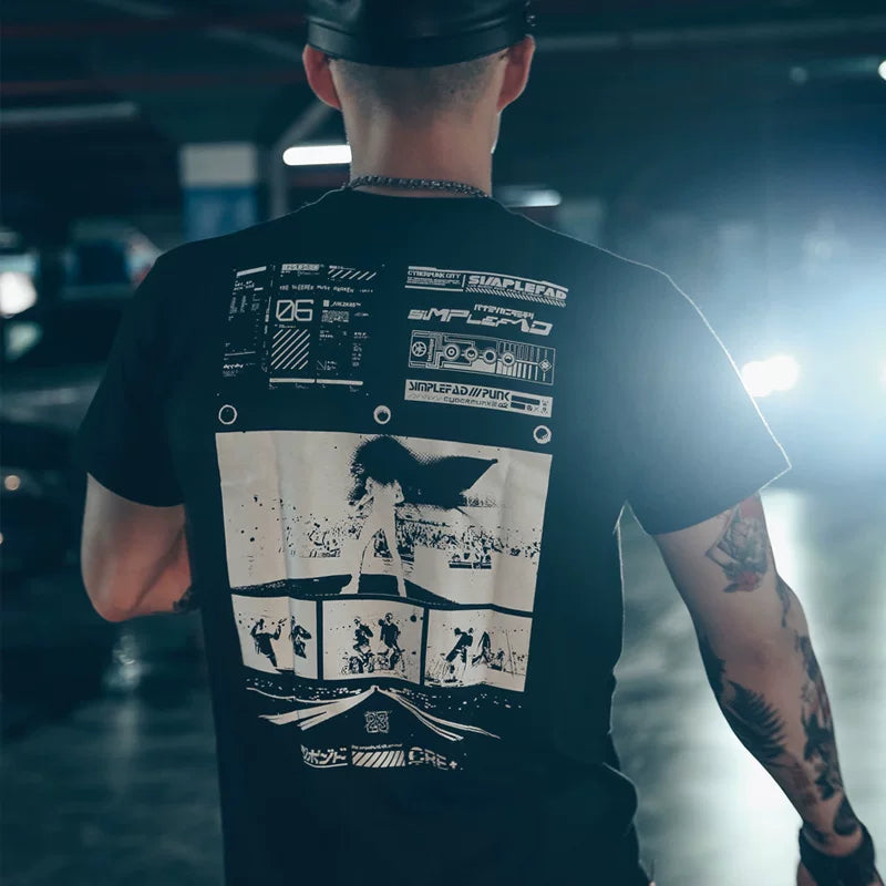 Ins Trendy European and American Original Youth Printed Music Character T-shirt Short Sleeve Men's Trendy Cotton Large Size Trendy Brand Fashion