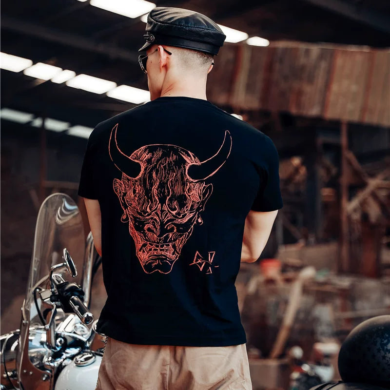 Japanese Ukiyo-e Tattoo, Tezuka Third Generation Eye Print, Prajna Oniya Yaksha T-shirt, Skeleton Male Tattoo, Japanese Trendy Brand