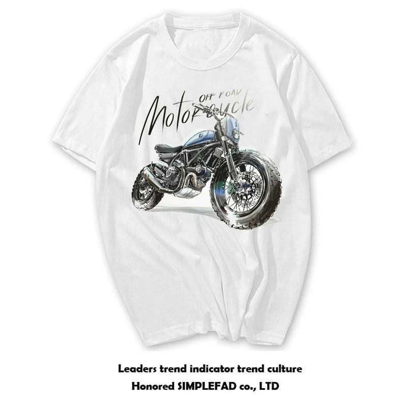 Amikaji American retro Japanese heavyweight pure cotton rock motorcycle T-shirt short sleeved men's European and American punk street TEE