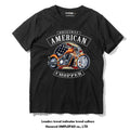European and American style short sleeved t-shirt, Amekage print, skull head, rock, motorcycle, rider, street heavy motorcycle, male