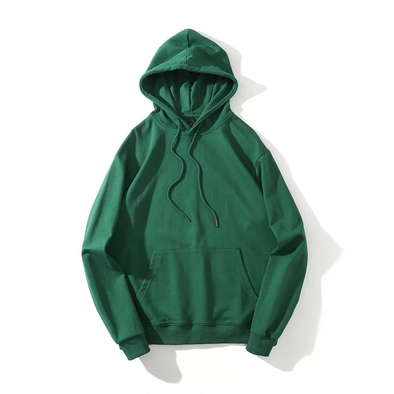 European and American hooded solid color hoodie men's hip-hop loose plus size cyberpunk ninja thick pullover sports hoodie trend