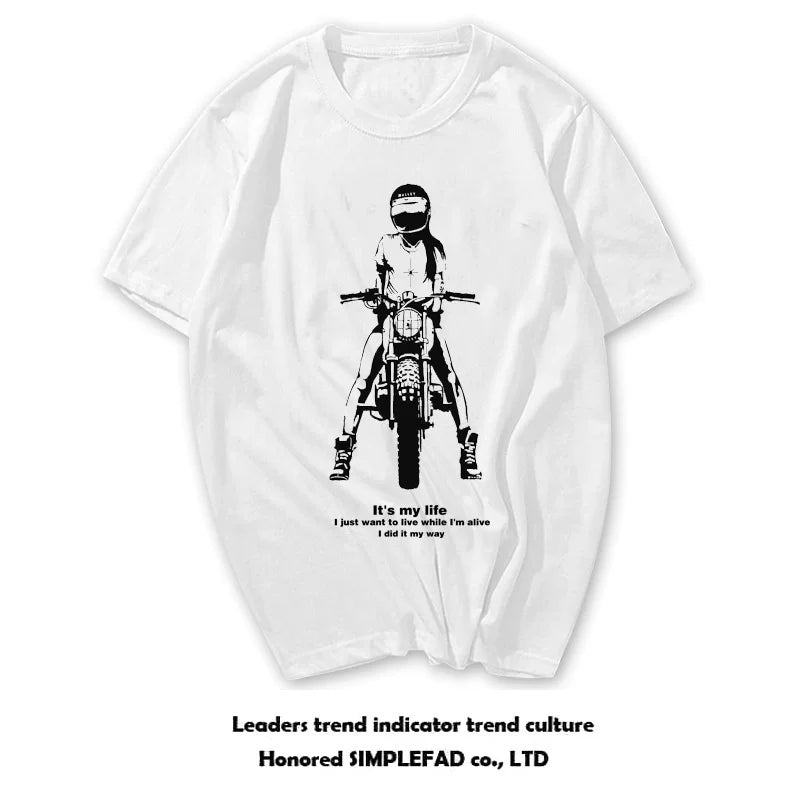 Amikaji American retro Japanese heavyweight pure cotton rock motorcycle T-shirt short sleeved men's European and American punk street TEE