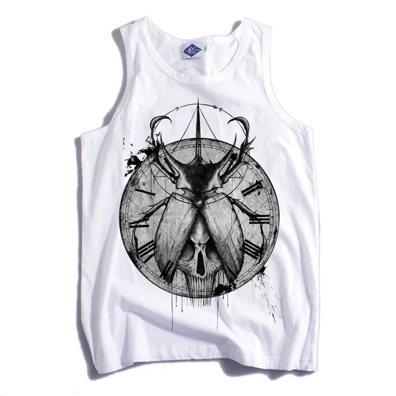 European and American street camisole, trendy brand short sleeved T-shirt, summer personalized rock trend, men's loose hip-hop T-shirt, pure cotton