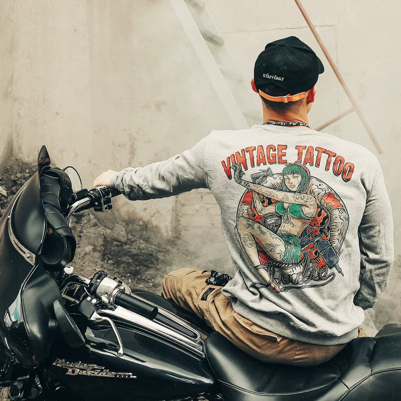 Trendy people, trendy brands, back prints, hoodies, men's European and American streets, Japanese, Harajuku style, hip-hop tattoos, loose Korean version