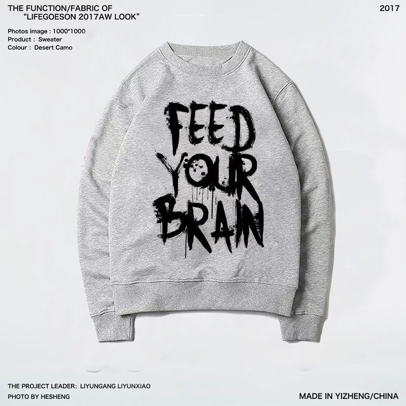 Ins Lazy Style Inkjet Hand drawn Graffiti English Alphabet European and American Dark High Street Rock Band Punk Hoodie Man