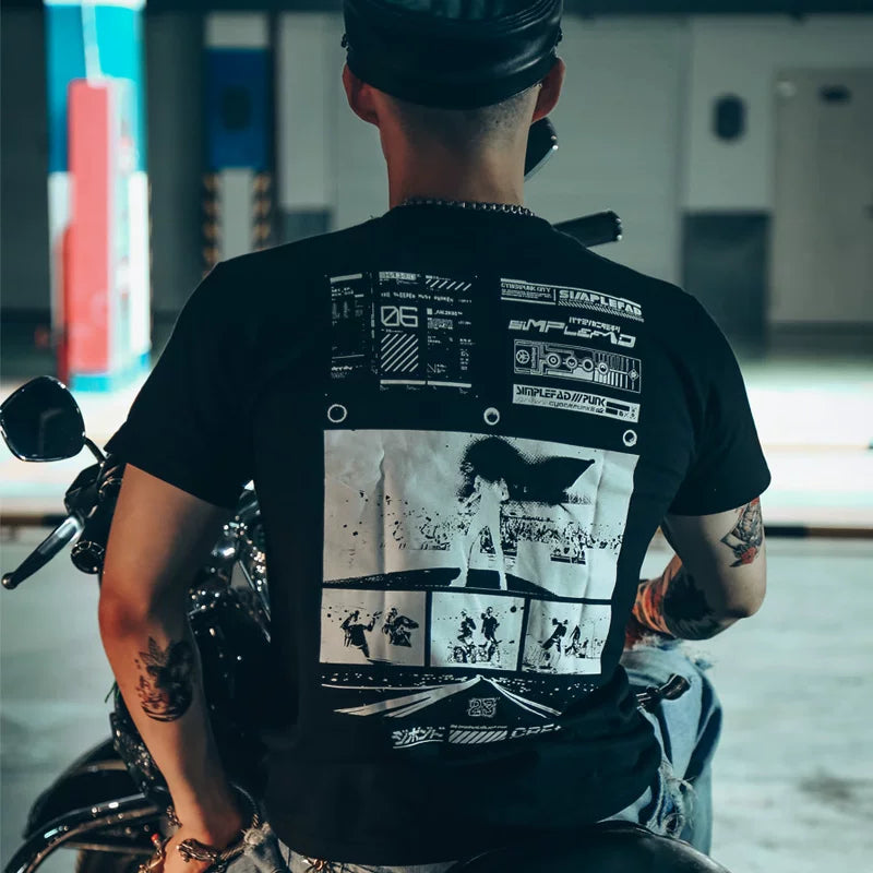Ins Trendy European and American Original Youth Printed Music Character T-shirt Short Sleeve Men's Trendy Cotton Large Size Trendy Brand Fashion