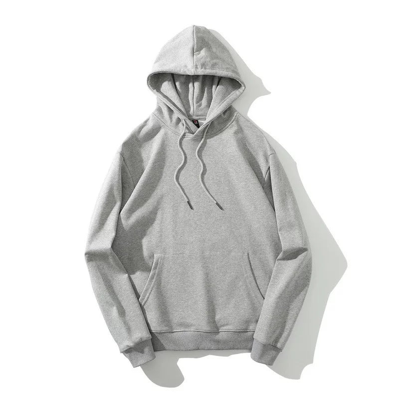 European and American hooded solid color hoodie men's hip-hop loose plus size cyberpunk ninja thick pullover sports hoodie trend