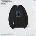 Dark High Street European and American style personalized trendy brand round neck sweatshirt for men, Harajuku style functional style cyberpunk style print