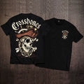 American street fashion brand skeleton pirate cat print short sleeved t-shirt for men and women casual retro lazy style loose couple