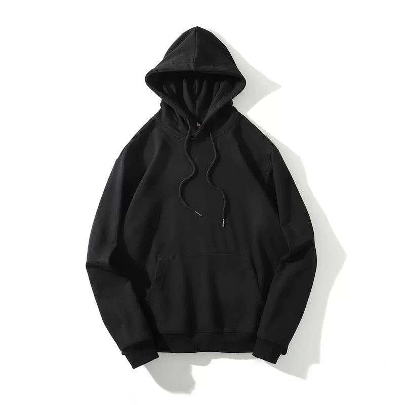 European and American hooded solid color hoodie men's hip-hop loose plus size cyberpunk ninja thick pullover sports hoodie trend