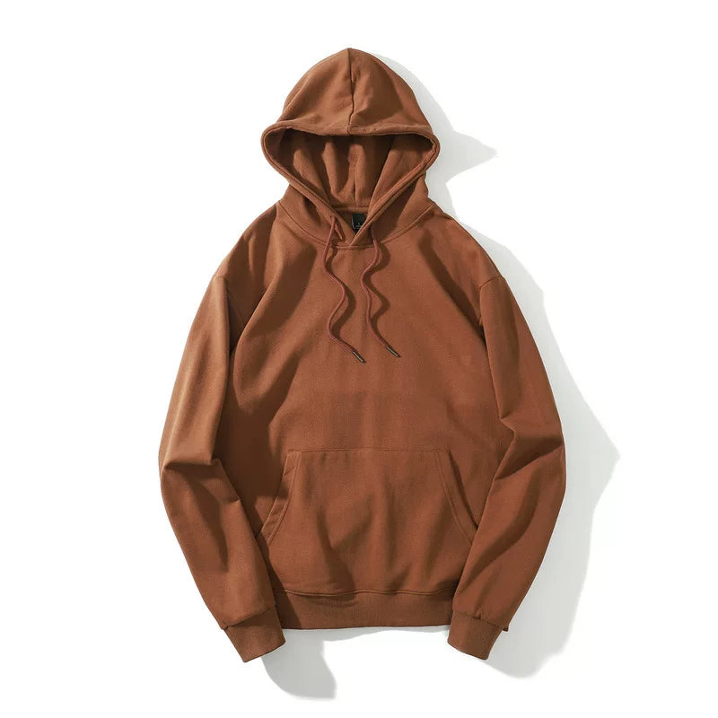European and American hooded solid color hoodie men's hip-hop loose plus size cyberpunk ninja thick pullover sports hoodie trend