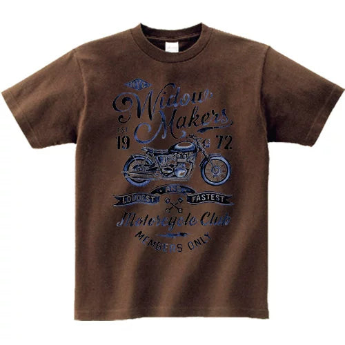 Amikaji American retro Japanese heavyweight pure cotton rock motorcycle T-shirt short sleeved men's European and American punk street TEE