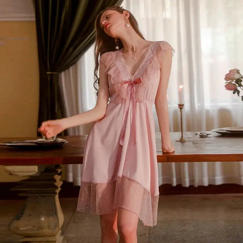 LacyMate™ European Charm Lace V-Neck Dress