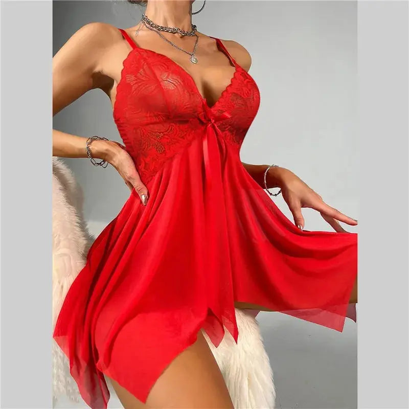 LacyMate™ Lace Suspender Babydoll Night Set