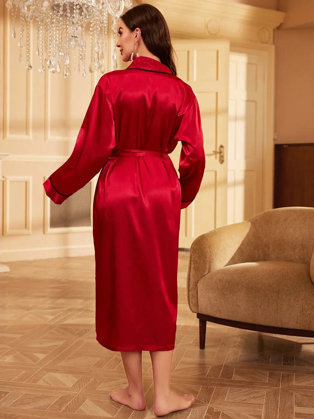 LacyMate™ Elegant Satin Night Robe