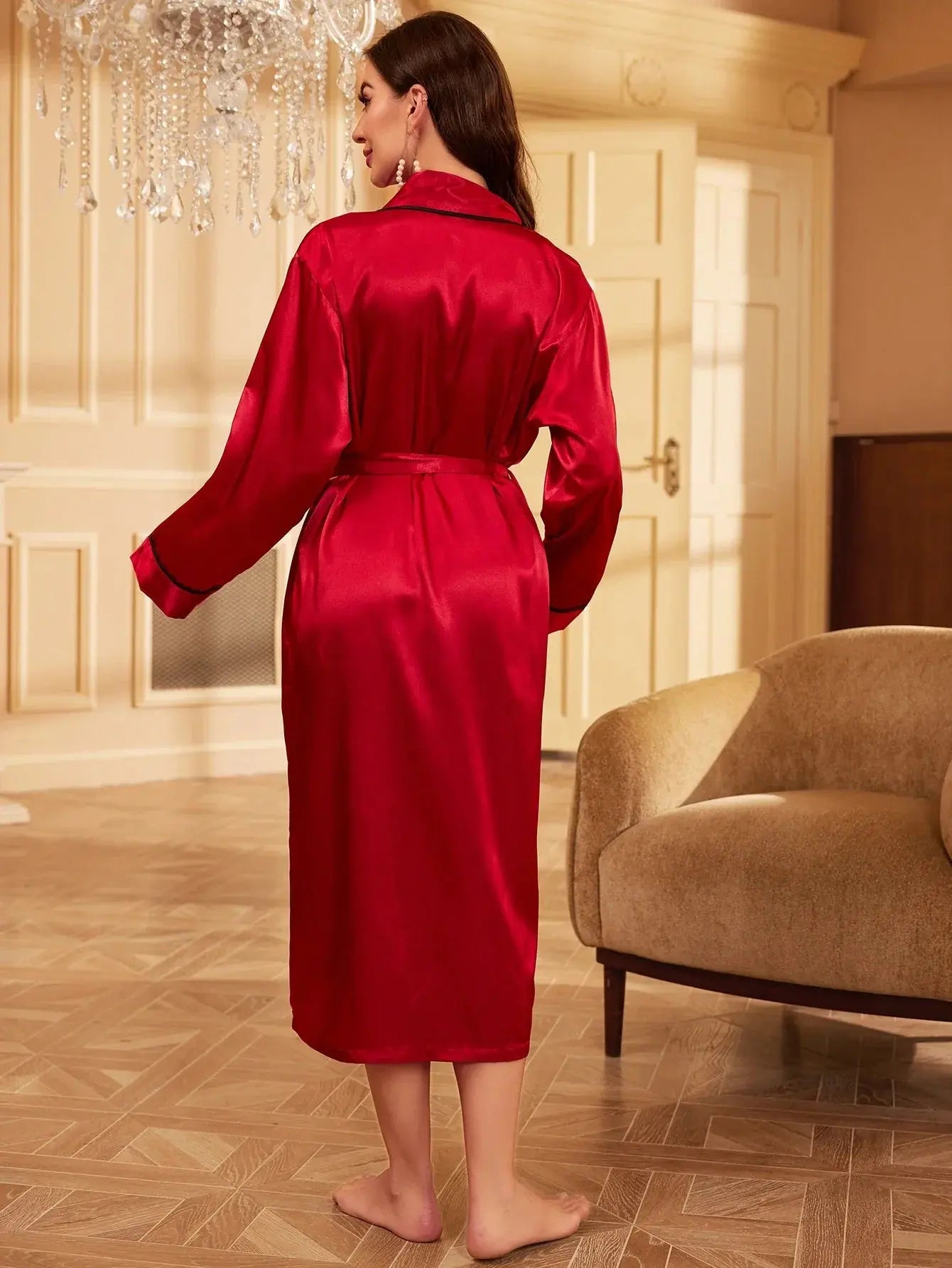 LacyMate™ Elegant Satin Night Robe