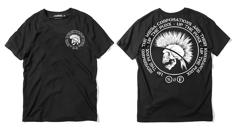 American retro metal band rock motorcycle high street dark skull hot silver MMJ trendy brand short sleeved T-shirt for men and women