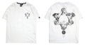 Pioneer Dark Designer High Street Rock Tattoo Hairstylist Tattoo Skeleton Rock Pentagram Short Sleeve T-shirt Male