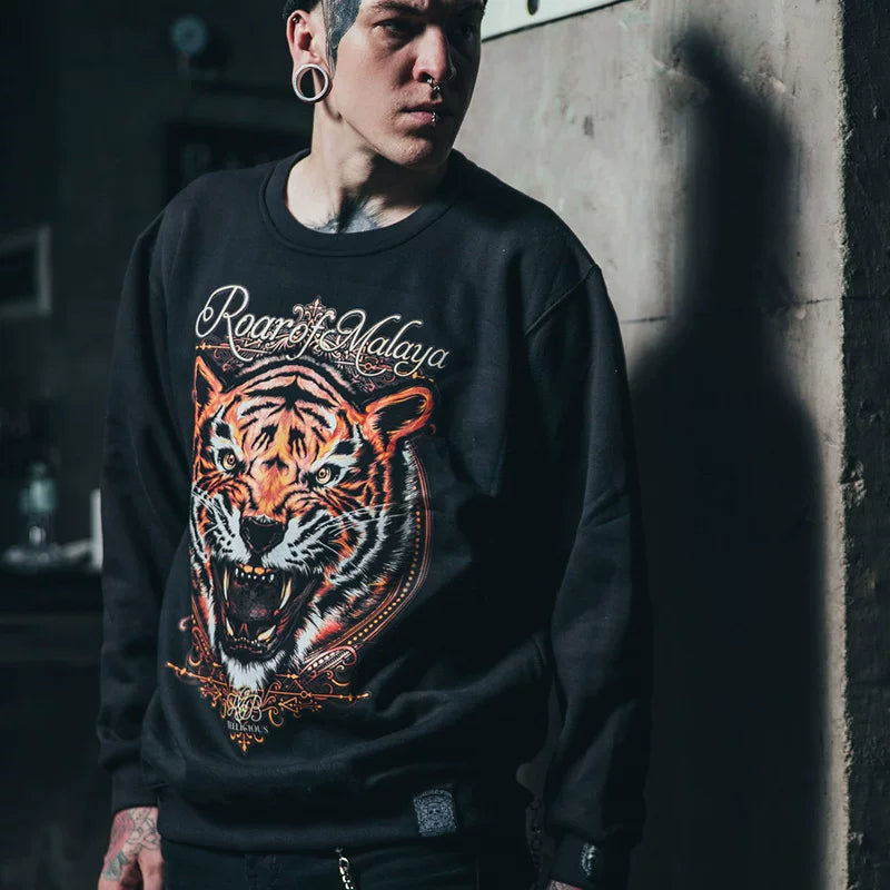 European and American high street dark fashion brand tiger head street hip-hop non mainstream Yu Wenle Edison Chen plus size hoodie trendy man